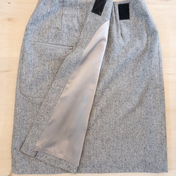 Wool Pencil Wrap Skirt - Picture 3 of 5